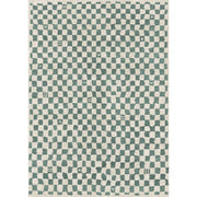 Metro Checkered Slate Green Rug