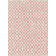 Metro Checkered Malibu Pink & White Rug