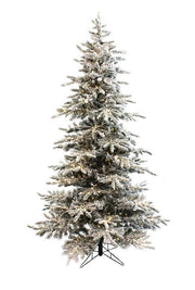 9' Prelit Slim Flocked Utica Christmas Tree - Warm White