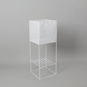 Salma White Raised Metal Pot Planter 2.3’