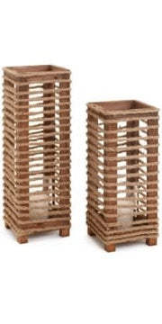 Wood/Jute Lantern - Natural - Small