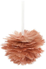 Feather Ball Ornament - Pink Glitter