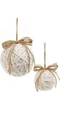 Chunky Yarn Ornament, Ivory/Natural