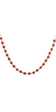 Wooden Bead/Boiled Wool Garland, Red/Natural