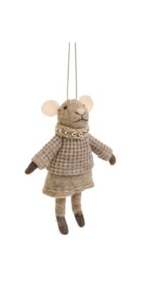 Mouse Ornament, Gray