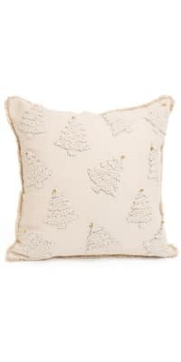 Embroidered Cushion Trees/Bells,  Red