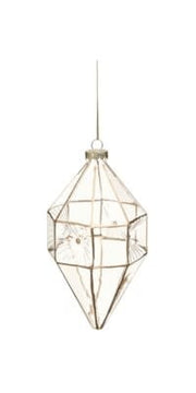 Clear Glass Ornament, Gold