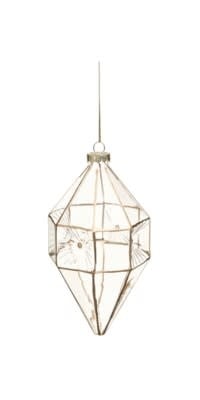 Clear Glass Ornament, Gold