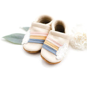 Shoes with Designs - Rainbow on Cream