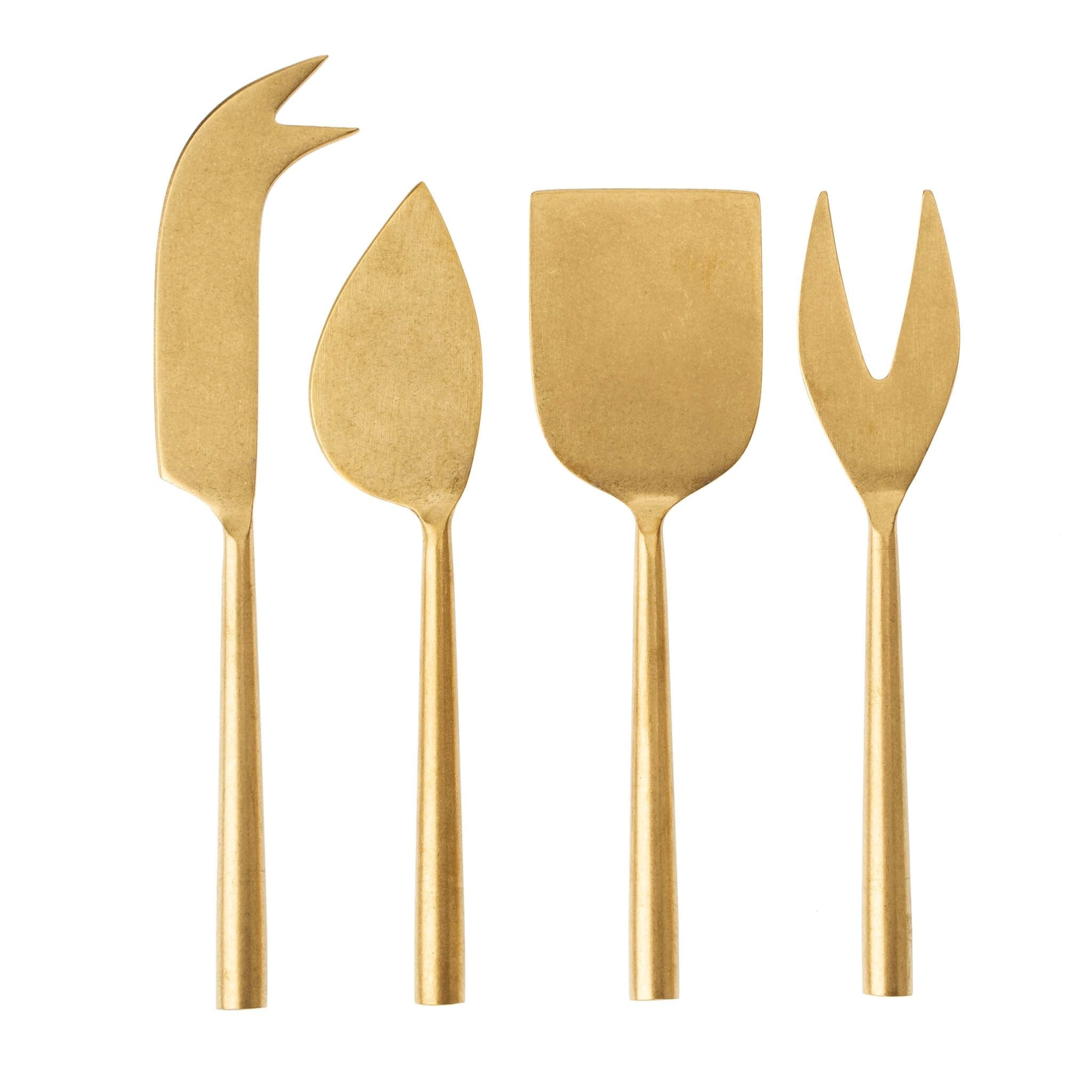 Tides Cheese Knives - Tumbled Gold