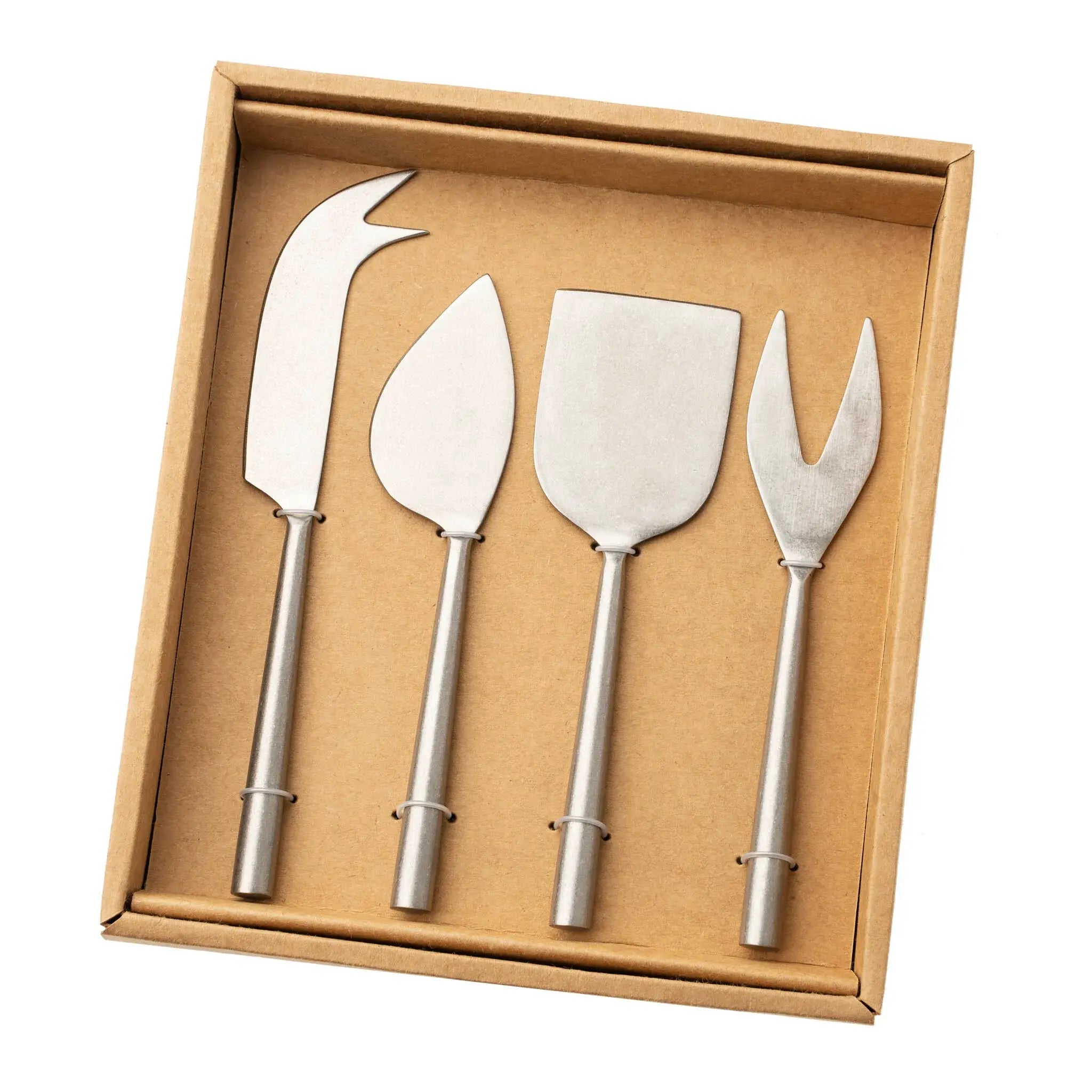 Tides Cheese Knives - Tumbled Stainless