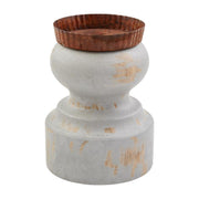 Distressed Candle Holder - Grey - MD