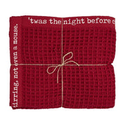 Xmas Poem Waffle Throw - Red