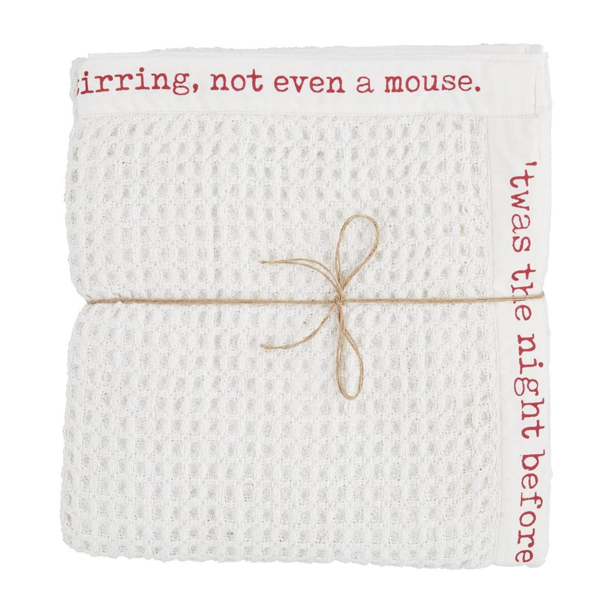 Xmas Poem Waffle Throw - White