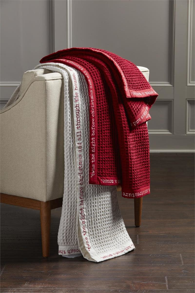 Xmas Poem Waffle Throw - White