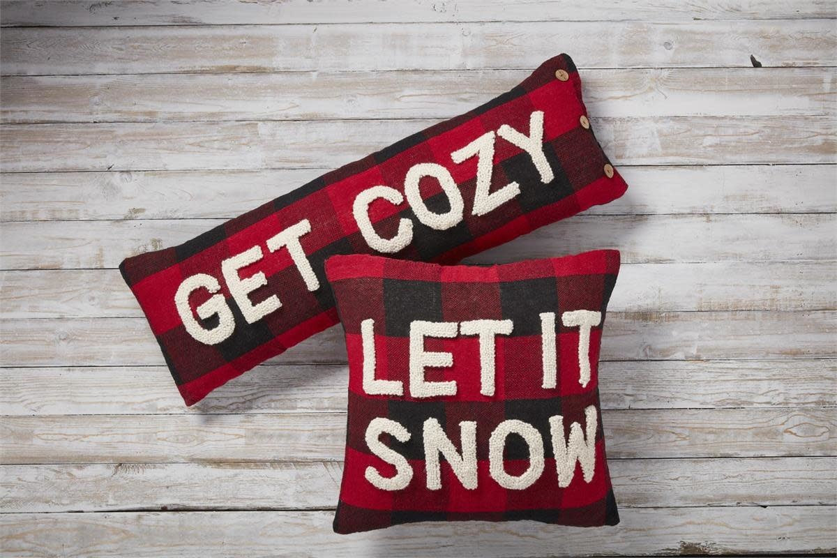 COZY SNOW CHECK PILLOW