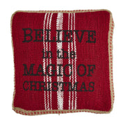 Mini Xmas Jute Border Pillow -  Believe