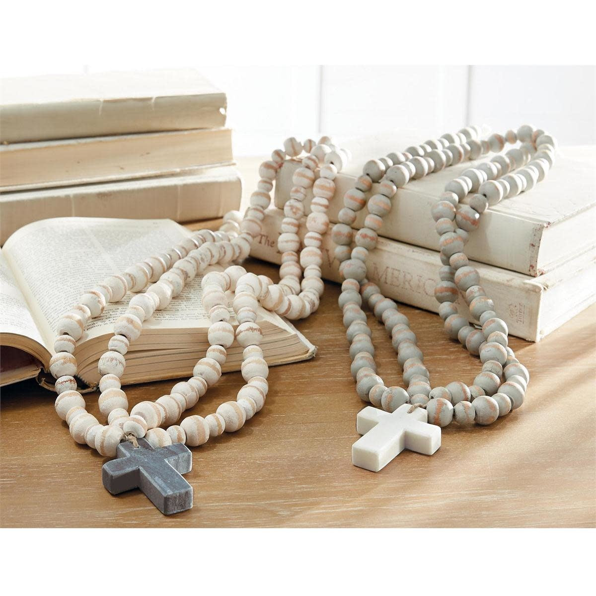 Marble Cross Beads - Black