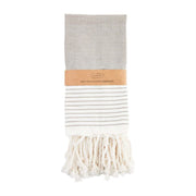 Turkish Napkins - Grey/White Stripe (Set of 4)