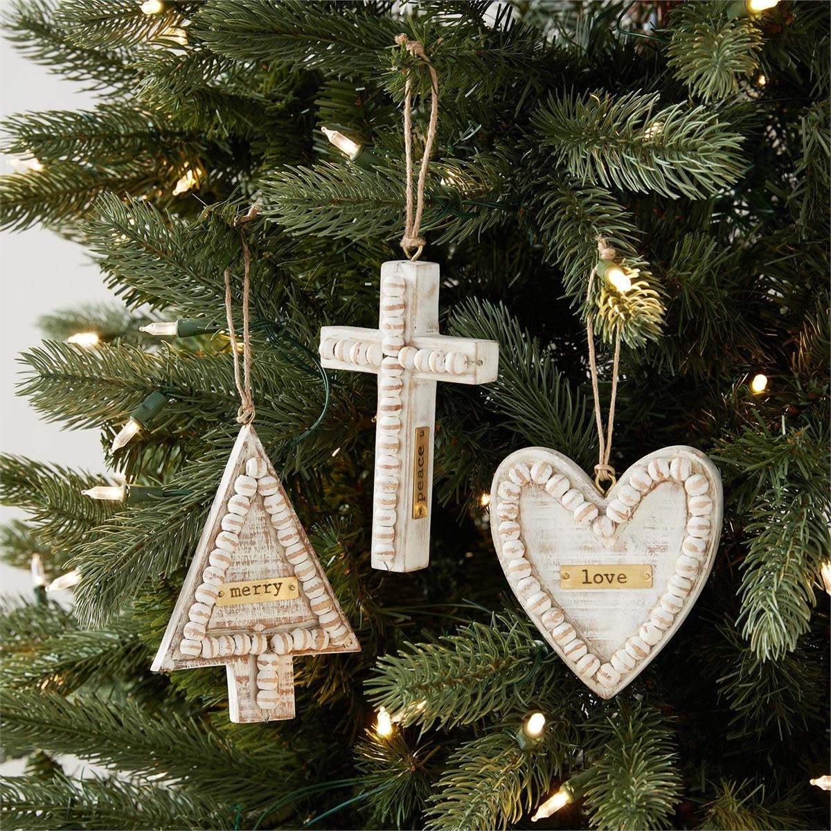 BEADED PLAQUE ORNAMENTS