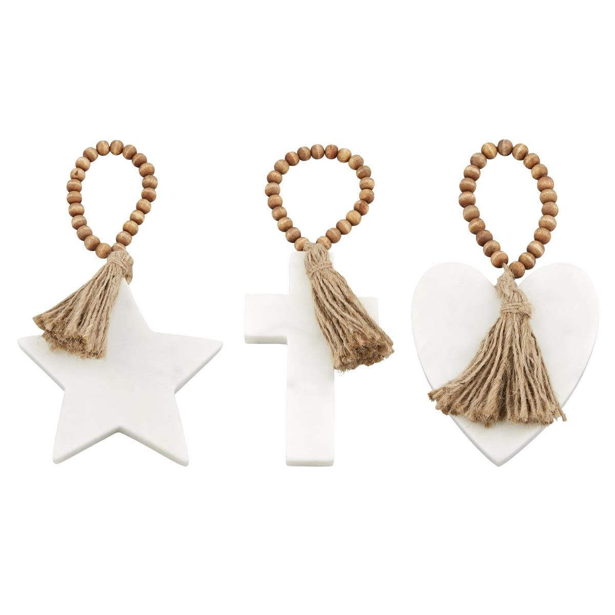 WOOD AND MARBLE ORNAMENTS