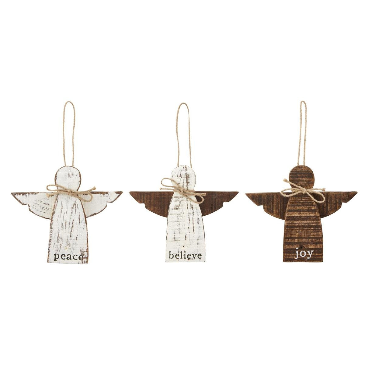 WOODEN ANGEL ORNAMENTS