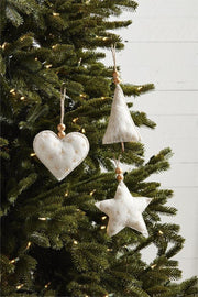 WHITE GOLD FELT ORNAMENTS