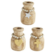 Paulownia Beaded Bud Vase