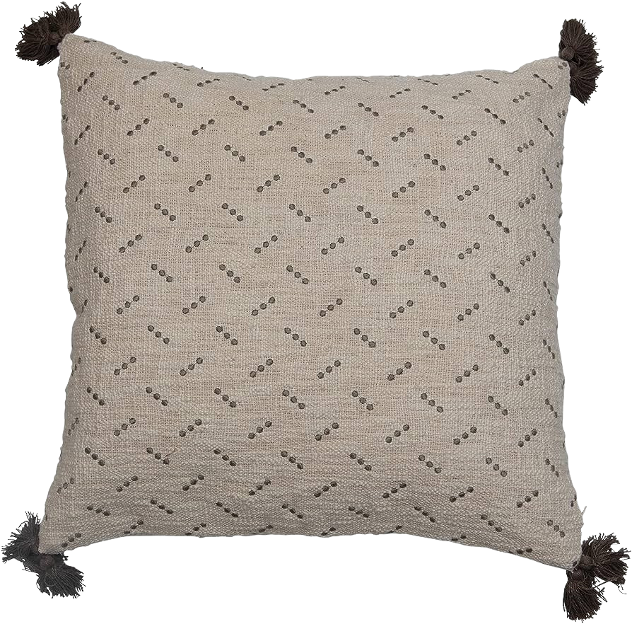 Dots & Tassels Slub Pillow
