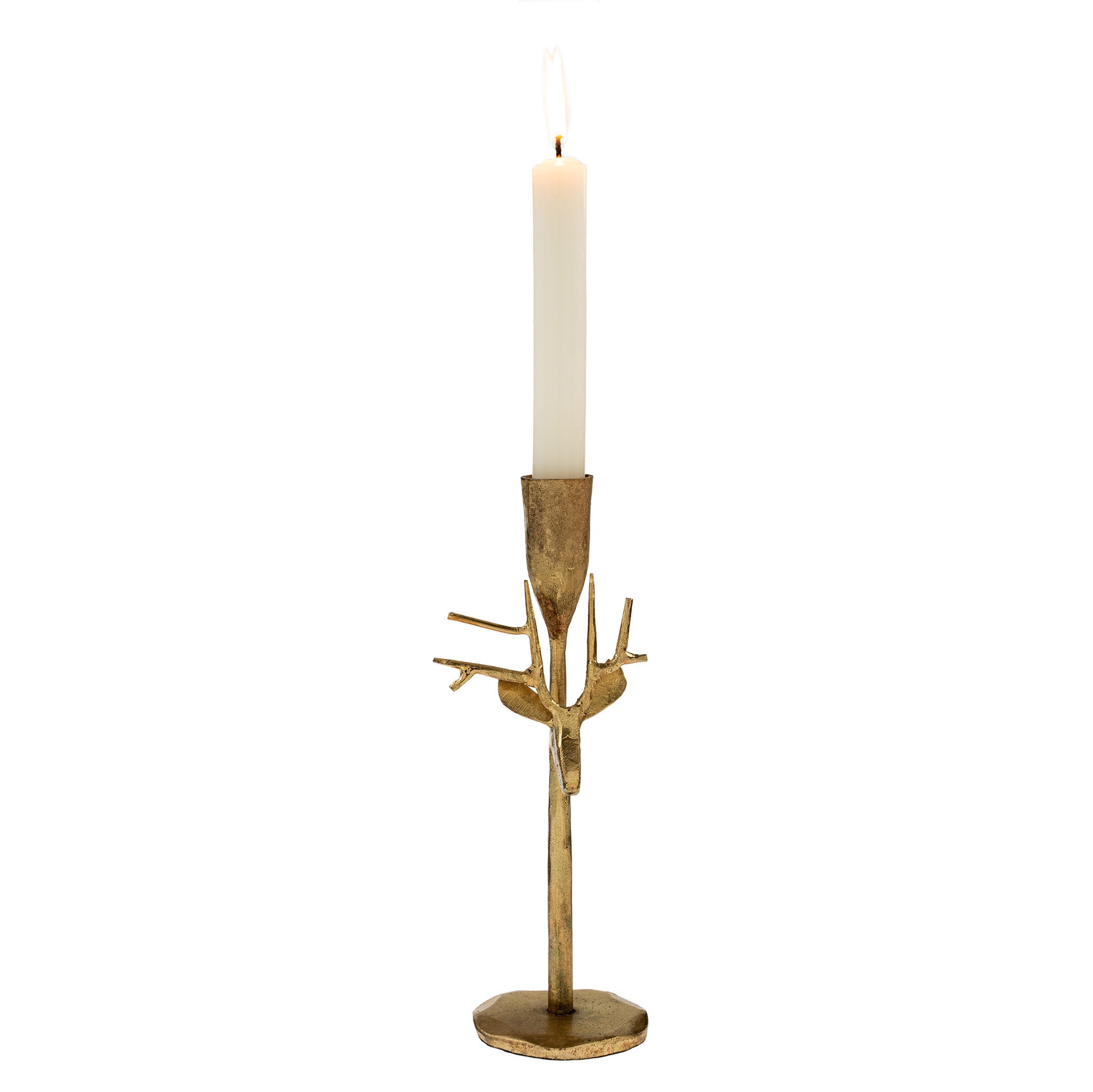 Reindeer Forged Candlestick - Large - Gold