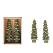 5" Tree Shaped Taper Candles - Evergreen (Set of 2)