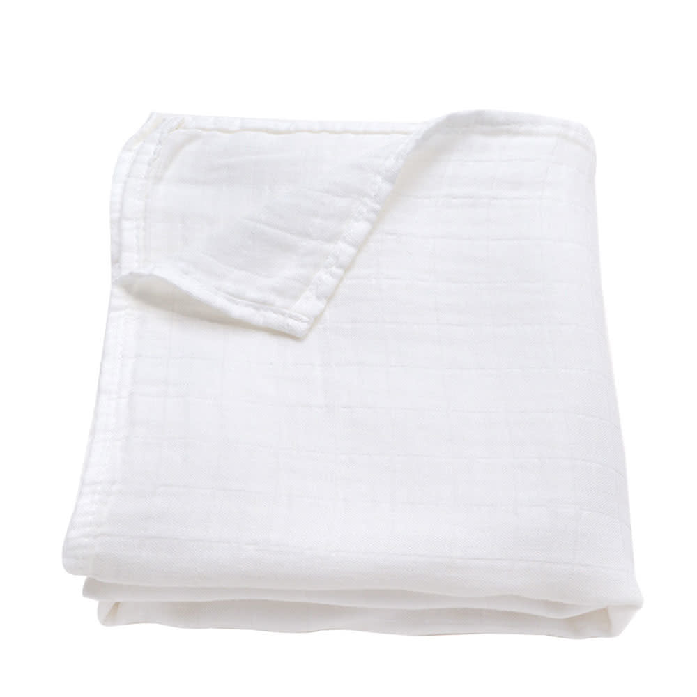 Ali+Oli Muslin Swaddle Blanket (Pure White)
