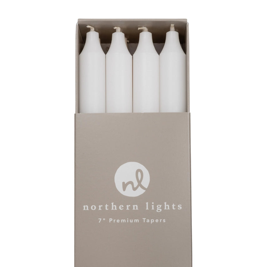 7" Taper Candle - Pure White