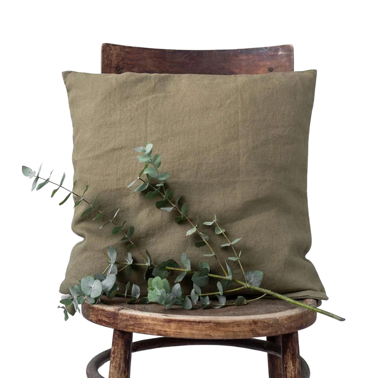 Linen Cushion Cover - Martini Olive