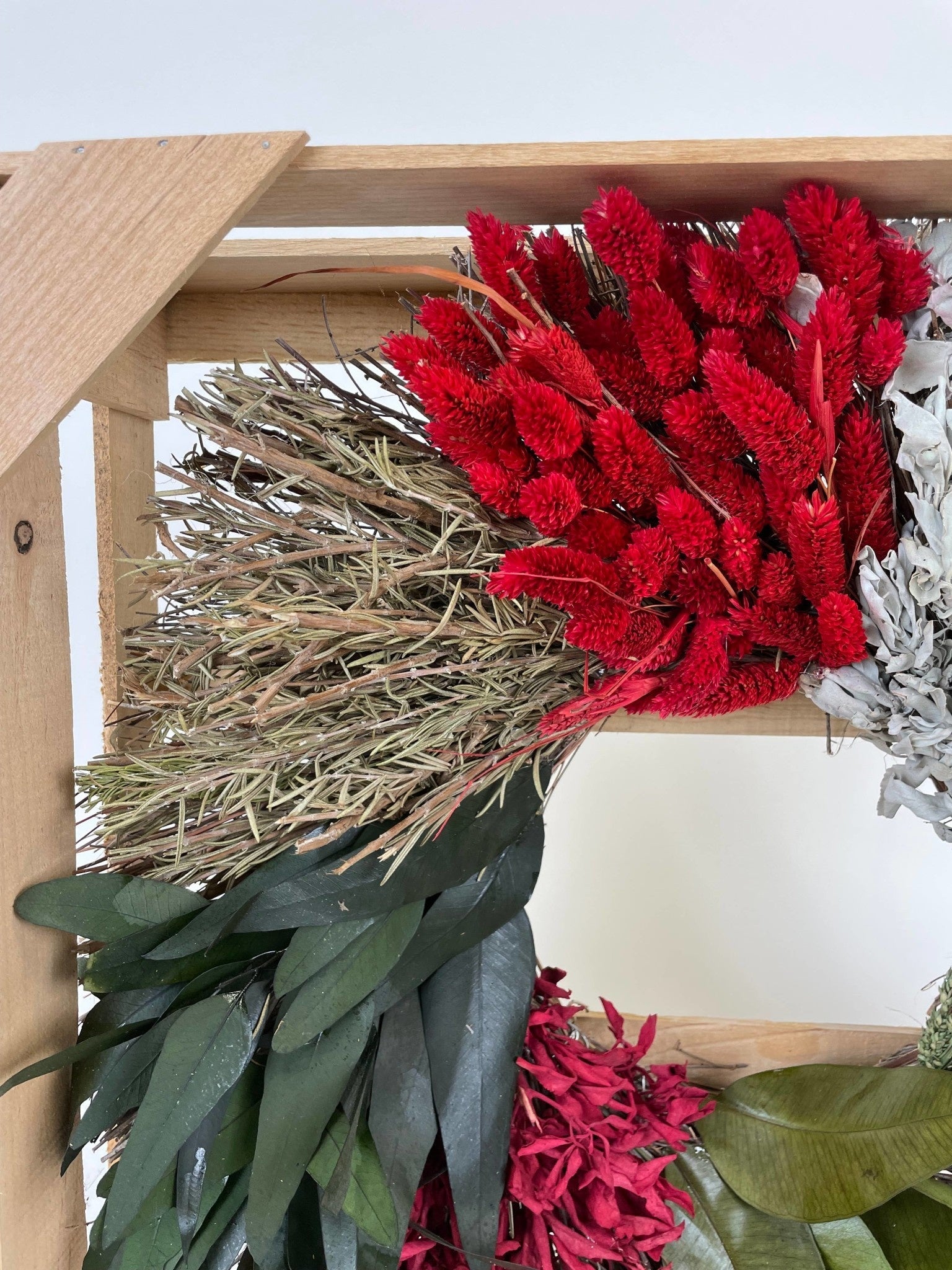 Holiday Herbs  Wreath - Red/Green/Natural