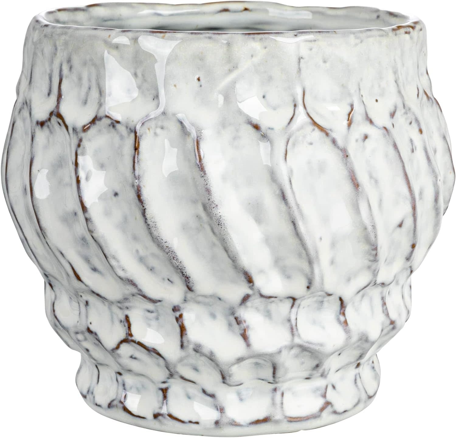 Embossed Stoneware Planter