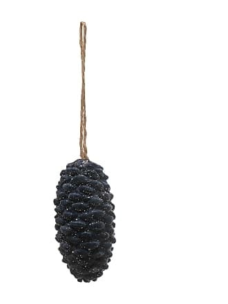 Resin Pinecone Ornament - Navy Glitter