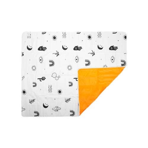 Wash Me Beach Picnic Blanket Icons - Black White and Neon