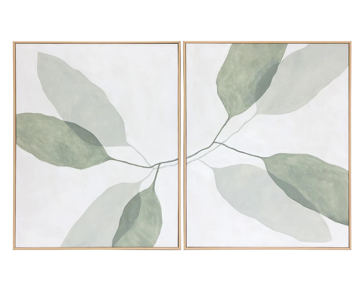 Calm Reflection (Set Of 2) - 40" X 50" - Natural Floater Frame