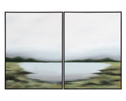 Lakeside Views (Set Of 2) - 36" X 48" - Black Floater Frame