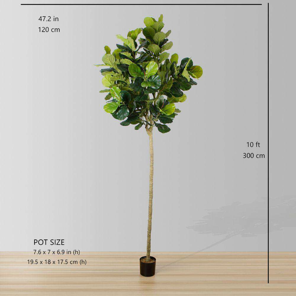 Adelia Artificial Fiddle Leaf Potted Plant 10'