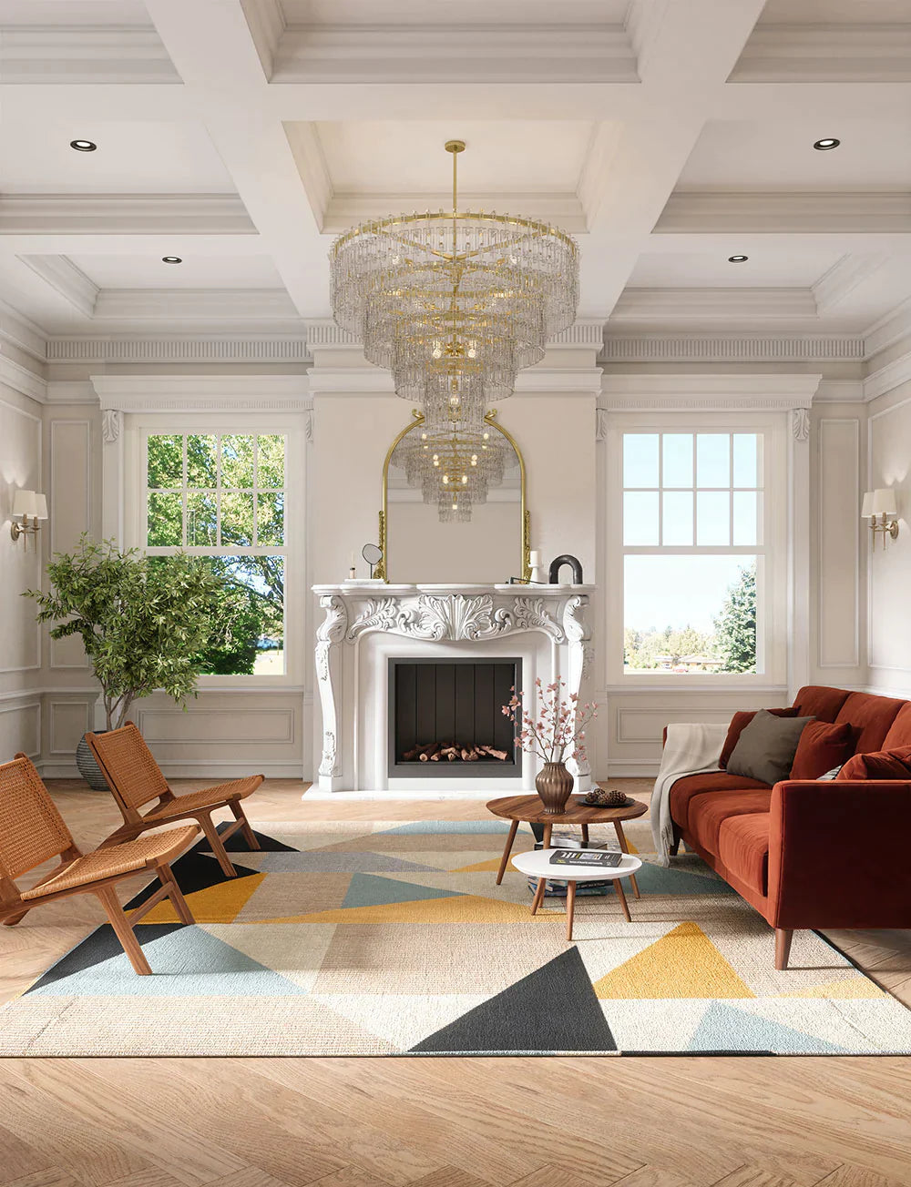 Mizza Black Yellow Multicolor Rug