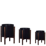 Rica - Mid-Century Modern Plant Stand With Black Planter (Multiple Sizes)