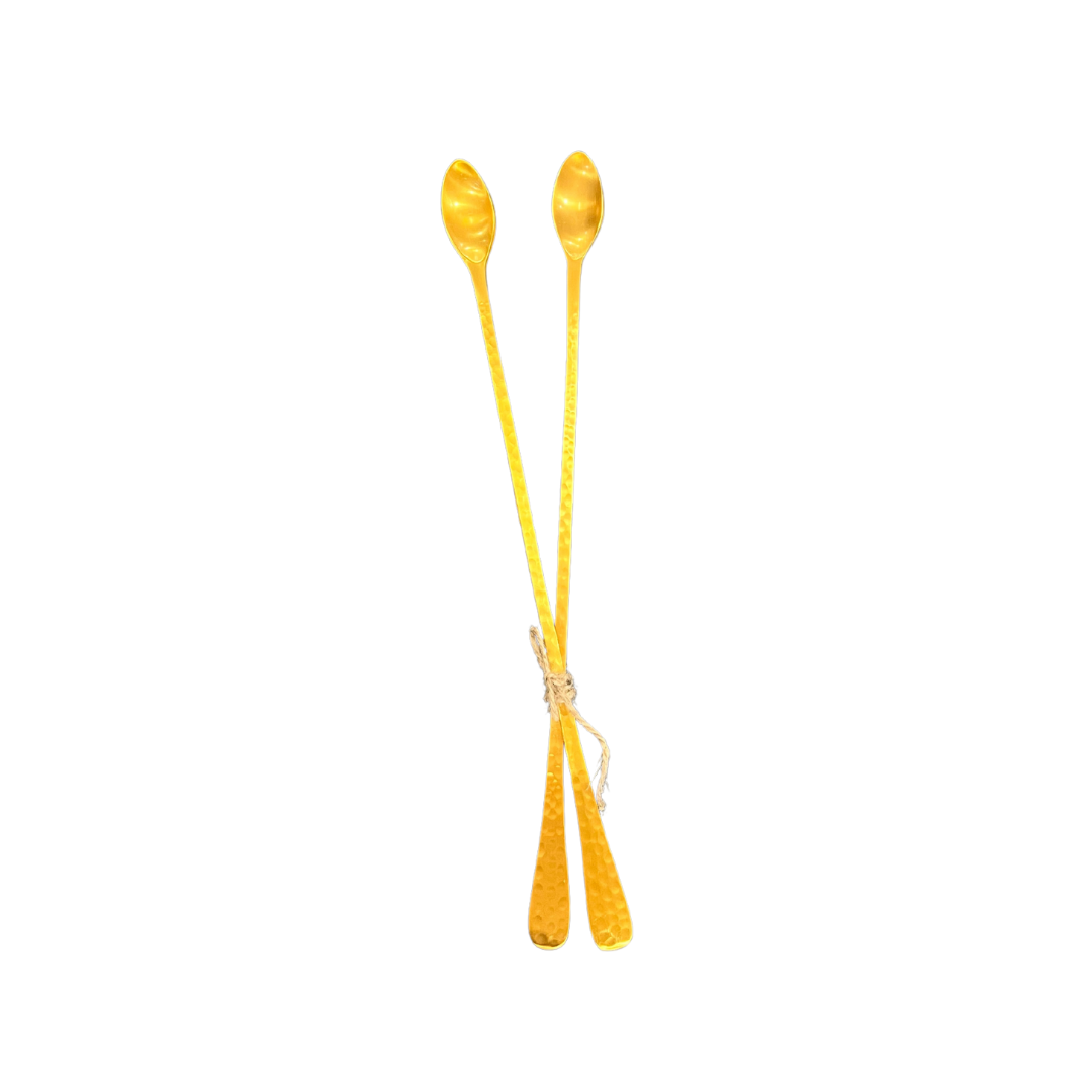 Long Brass Spoons (Set of 2)