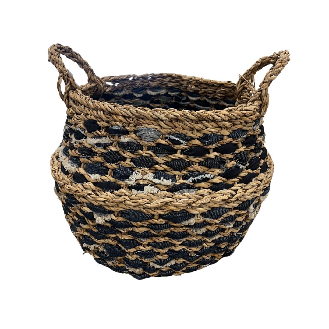 Daya Denim Foldable Basket - Large