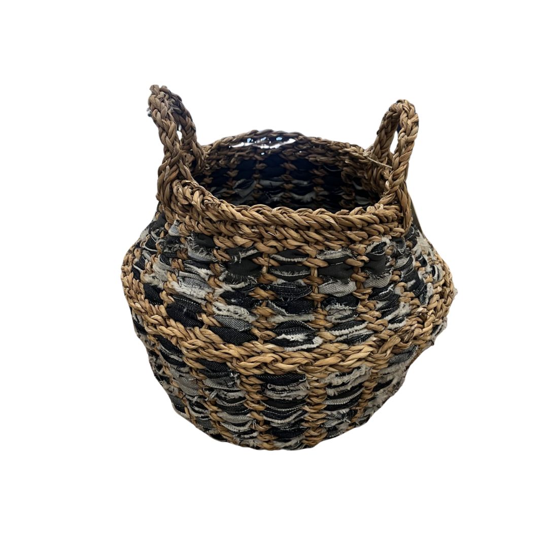 Daya Denim Foldable Basket - Small