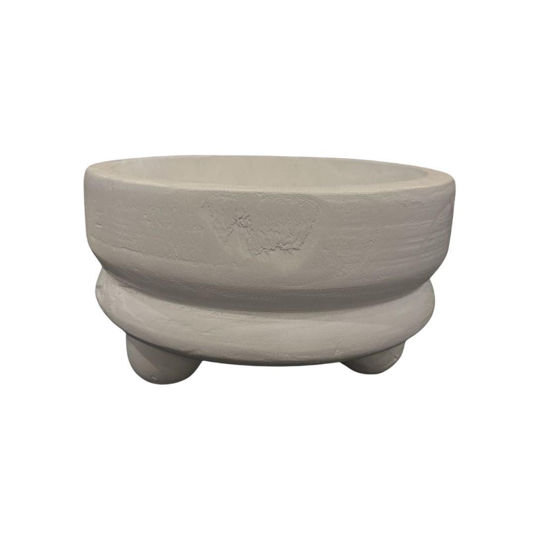 White Paulownia Footed Bowl - Large