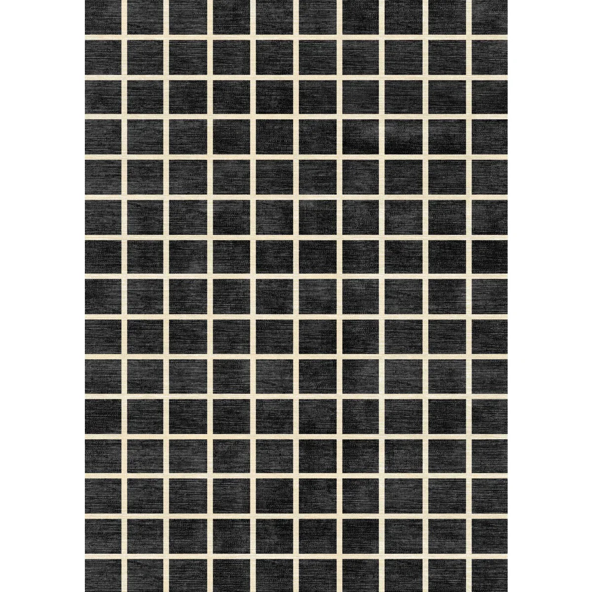 Caper Black Natural Checkered Rug
