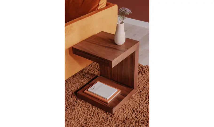 Zio Side Accent Table Walnut Brown