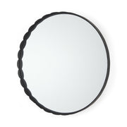 Adelaide Scallop Edge Round Mirror - Black